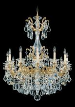 Schonbek 1870 5011-26R - La Scala 12 Light 120V Chandelier in French Gold with Clear Radiance Crystal