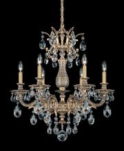 Schonbek 1870 5676-83R - Milano 6 Light 120V Chandelier in Florentine Bronze with Radiance Crystal