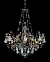 Schonbek 1870 3587-51OS - Renaissance Rock Crystal 8 Light 120V Pendant in Black with Olivine & Smoke Quartz Crystal