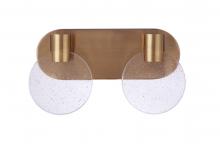 Craftmade 15114SB-LED - Glisten 2 Light LED Vanity in Satin Brass