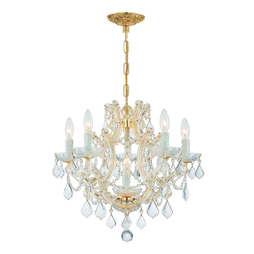 Maria Theresa 6 Light Swarovski Strass Crystal Gold Chandelier