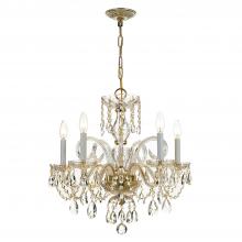 Anzalone Electric and Lighting Items 1005-PB-CL-S - Traditional Crystal 5 Light Swarovski Strass Crystal Polished Brass Chandelier