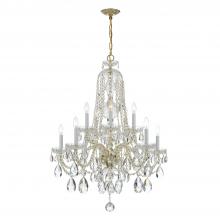 Anzalone Electric and Lighting Items 1110-PB-CL-S - Traditional Crystal 10 Light Swarovski Strass Crystal Polished Brass Chandelier