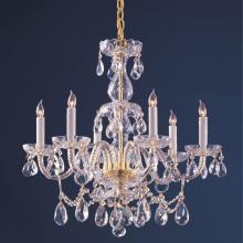 Anzalone Electric and Lighting Items 1126-PB-CL-MWP - Traditional Crystal 6 Light Hand Cut Crystal Polished Brass Chandelier