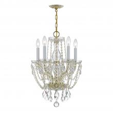 Anzalone Electric and Lighting Items 1129-PB-CL-S - Traditional Crystal 5 Light Swarovski Strass Crystal Polished Brass Mini Chandelier