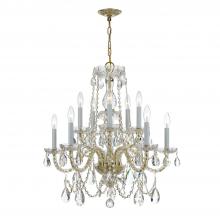 Anzalone Electric and Lighting Items 1130-PB-CL-S - Traditional Crystal 10 Light Swarovski Strass Crystal Polished Brass Chandelier