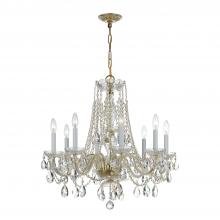 Anzalone Electric and Lighting Items 1138-PB-CL-S - Traditional Crystal 8 Light Swarovski Strass Crystal Polished Brass Chandelier