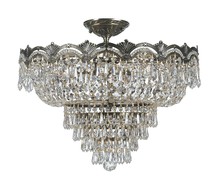 Anzalone Electric and Lighting Items 1485-HB-CL-S - Majestic 5 Light Swarovski Strass Crystal Historic Brass Ceiling Mount