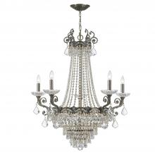 Anzalone Electric and Lighting Items 1486-HB-CL-S - Majestic 11 Light Swarovski Strass Crystal Historic Brass Chandelier