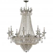 Anzalone Electric and Lighting Items 1488-HB-CL-S - Majestic 20 Light Swarovski Strass Crystal Historic Brass Chandelier