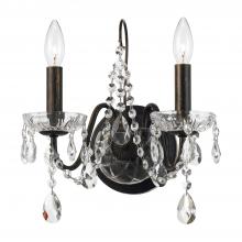 Anzalone Electric and Lighting Items 3022-EB-CL-S - Butler 2 Light Swarovski Strass Crystal English Bronze Sconce