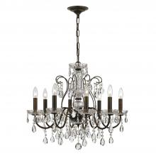 Anzalone Electric and Lighting Items 3028-EB-CL-S - Butler 8 Light Swarovski Strass Crystal English Bronze Chandelier