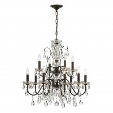 Anzalone Electric and Lighting Items 3029-EB-CL-S - Butler 12 Light Swarovski Strass Crystal English Bronze Chandelier