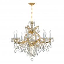 Anzalone Electric and Lighting Items 4409-GD-CL-S - Maria Theresa 9 Light Swarovski Strass Crystal Gold Chandelier