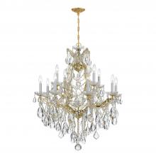 Anzalone Electric and Lighting Items 4413-GD-CL-S - Maria Theresa 13 Light Swarovski Strass Crystal Gold Chandelier