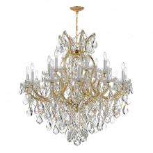 Anzalone Electric and Lighting Items 4418-GD-CL-I - Maria Theresa 19 Light Clear Italian Crystal Gold Chandelier