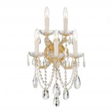 Anzalone Electric and Lighting Items 4425-GD-CL-S - Maria Theresa 5 Light Swarovski Strass Crystal Gold Sconce