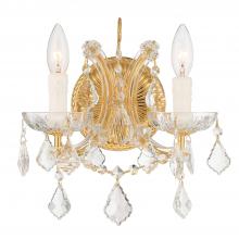 Anzalone Electric and Lighting Items 4472-GD-CL-I - Maria Theresa 2 Light Clear Italian Crystal Gold Sconce