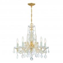 Anzalone Electric and Lighting Items 4476-GD-CL-S - Maria Theresa 5 Light Swarovski Strass Crystal Gold Chandelier