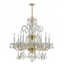 Anzalone Electric and Lighting Items 5008-PB-CL-S - Traditional Crystal 8 Light Swarovski Strass Crystal Polished Brass Chandelier