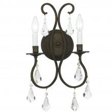 Anzalone Electric and Lighting Items 5012-EB-CL-MWP - Ashton 2 Light Hand Cut Crystal English Bronze Sconce