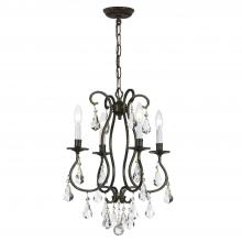 Anzalone Electric and Lighting Items 5014-EB-CL-MWP - Ashton 4 Light Hand Cut Crystal English Bronze Mini Chandelier