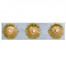 Anzalone Electric and Lighting Items 503-GA-SA - Broche 3 Light Antique Gold + Antique Silver Bathroom Vanity