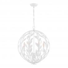 Anzalone Electric and Lighting Items 506-MT - Broche 6 Light Matte White Chandelier