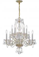 Anzalone Electric and Lighting Items 5080-PB-CL-I - Traditional Crystal 10 Light Clear Italian Crystal Polished Brass Chandelier