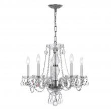 Anzalone Electric and Lighting Items 5085-CH-CL-S - Traditional Crystal 5 Light Swarovski Strass Crystal Polished Chrome Chandelier