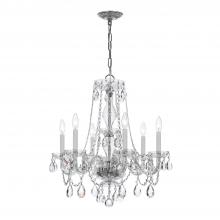 Anzalone Electric and Lighting Items 5086-CH-CL-S - Traditional Crystal 6 Light Swarovski Strass Crystal Polished Chrome Chandelier