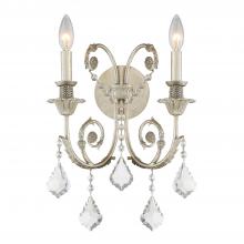 Anzalone Electric and Lighting Items 5112-OS-CL-S - Regis 2 Light Swarovski Strass Crystal Olde Silver Sconce