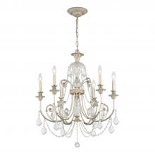 Anzalone Electric and Lighting Items 5116-OS-CL-S - Regis 6 Light Swarovski Strass Crystal Olde Silver Chandelier