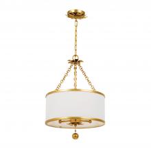 Anzalone Electric and Lighting Items 513-GA - Broche 3 Light Antique Gold Mini Chandelier