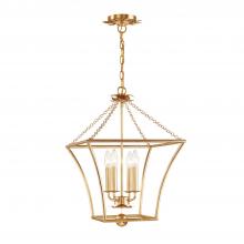 Anzalone Electric and Lighting Items 516-GA - Broche 4 Light Antique Gold Mini Chandelier