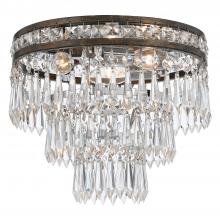 Anzalone Electric and Lighting Items 5260-EB-CL-MWP - Mercer 3 Light Hand Cut Crystal English Bronze Flush Mount