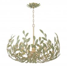 Anzalone Electric and Lighting Items 533-CT - Broche 6 Light Champagne Green Tea Chandelier