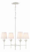 Anzalone Electric and Lighting Items 534-MT - Broche 4 Light Matte White Chandelier