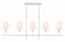 Anzalone Electric and Lighting Items 537-MT - Broche 5 Light Matte White Chandelier