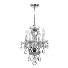 Anzalone Electric and Lighting Items 5534-CH-CL-S - Traditional Crystal 4 Light Swarovski Strass Crystal Polished Chrome Mini Chandelier