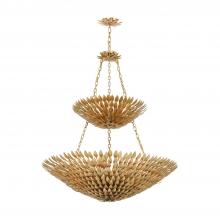 Anzalone Electric and Lighting Items 599-GA - Broche 18 Light Antique Gold Leaf Chandelier