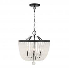 Anzalone Electric and Lighting Items 604-MK-FR - Rylee 4 Light Matte Black Frosted Beads Mini Chandelier