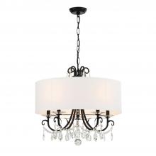 Anzalone Electric and Lighting Items 6625-MK-CL-MWP - Othello 5 Light Matte Black Chandelier