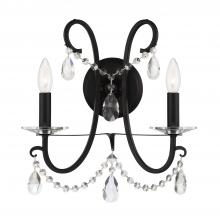 Anzalone Electric and Lighting Items 6822-MK-CL-MWP - Othello 2 Light Matte Black Sconce