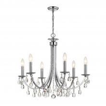 Anzalone Electric and Lighting Items 8826-CH-CL-S - Bridgehampton 6 Light Swarovski Strass Crystal Polished Chrome Chandelier