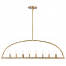 Anzalone Electric and Lighting Items ABB-3007-VG - Abbott 8 Light Vibrant Gold Linear Chandelier