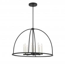 Anzalone Electric and Lighting Items ABB-3008-BK - Abbott 8 Light Black Chandelier