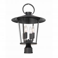 Anzalone Electric and Lighting Items AND-9209-CL-MK - Andover 4 Light Matte Black Outdoor Post