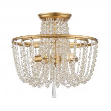 Anzalone Electric and Lighting Items ARC-1900-GA-CL-MWP - Arcadia 3 Light Antique Gold Semi Flush Mount