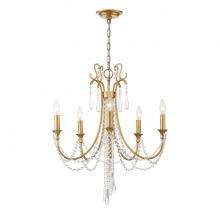 Anzalone Electric and Lighting Items ARC-1905-GA-CL-MWP - Arcadia 5 Light Antique Gold Chandelier